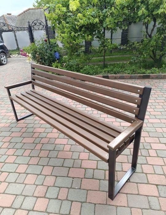 Кована лавка, лавочка лофт зі спинкою, скамейка паркова, садова, 1,5 м