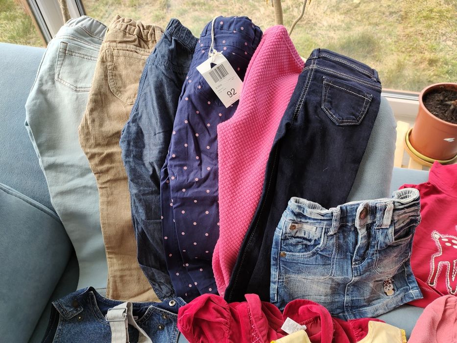 Zestaw 92 spodnie sukienka golf sweter body bluzka koszulka płaszcz