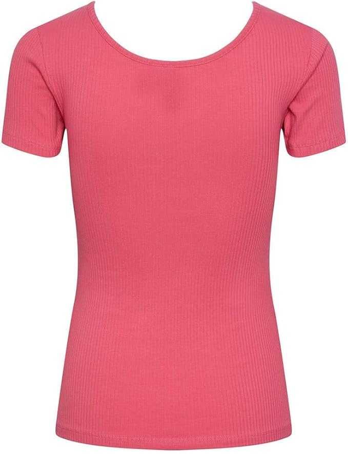T-Shirt PIECES PCKITTE SS Top Noos BC Krótki Rękaw Prążkowany Różowy M