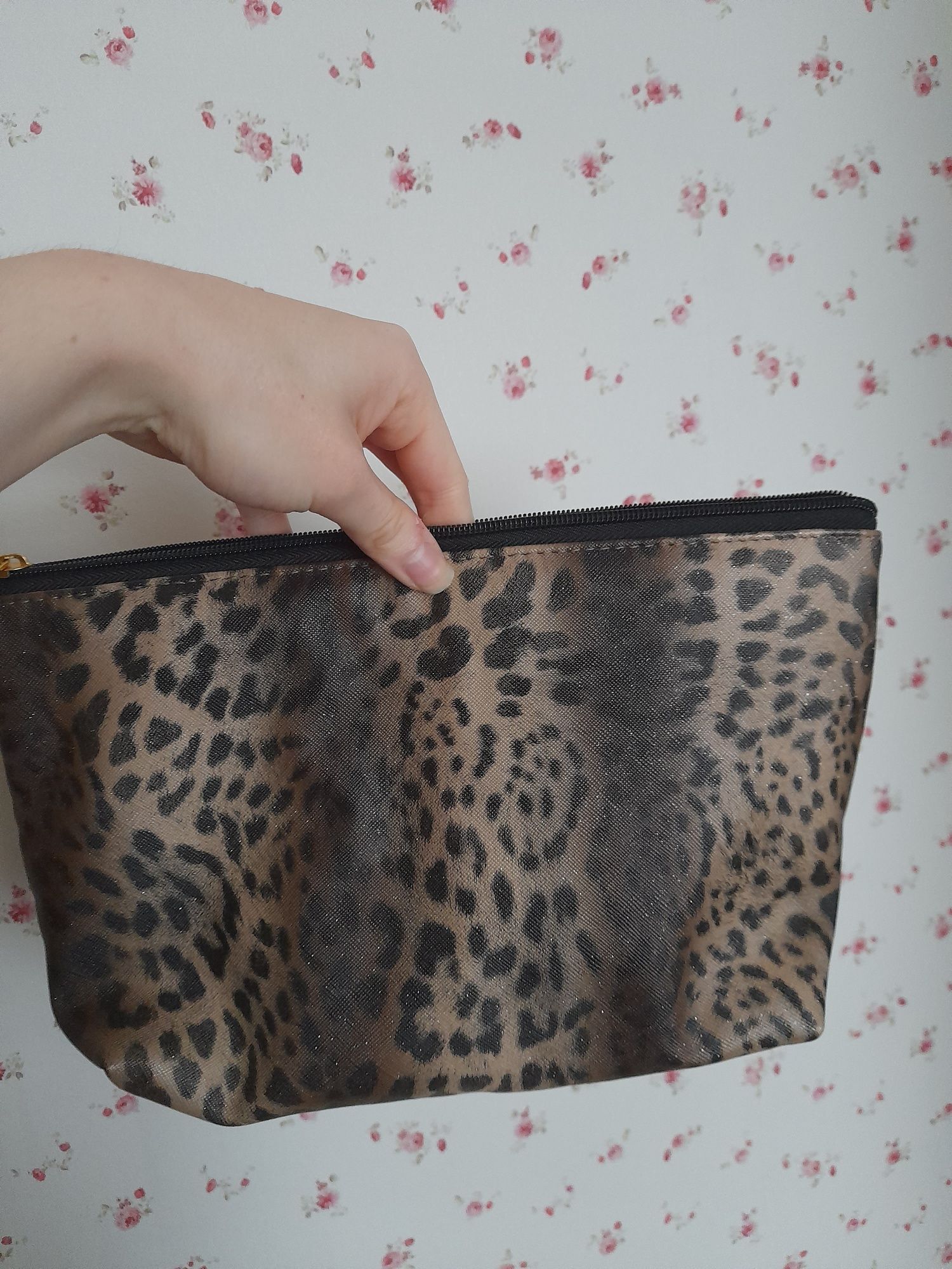 kosmetyczka w panterkę kokardka gyaru nowa animal print