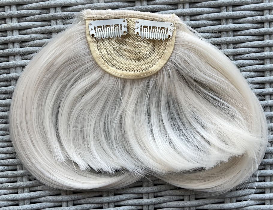 Premium Ultra włosy doczepiane, platynowy blond, grzywka upiększająca