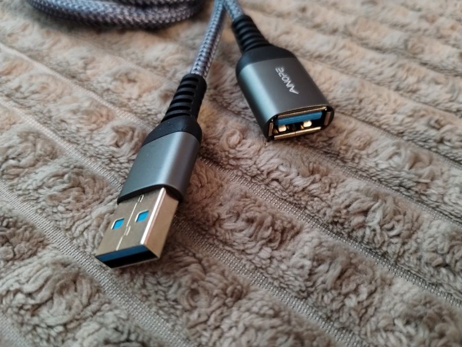 Kabel przedłużacz USB żeński męski mocny Quick Charge 5GB/s USB 3.0 2m
