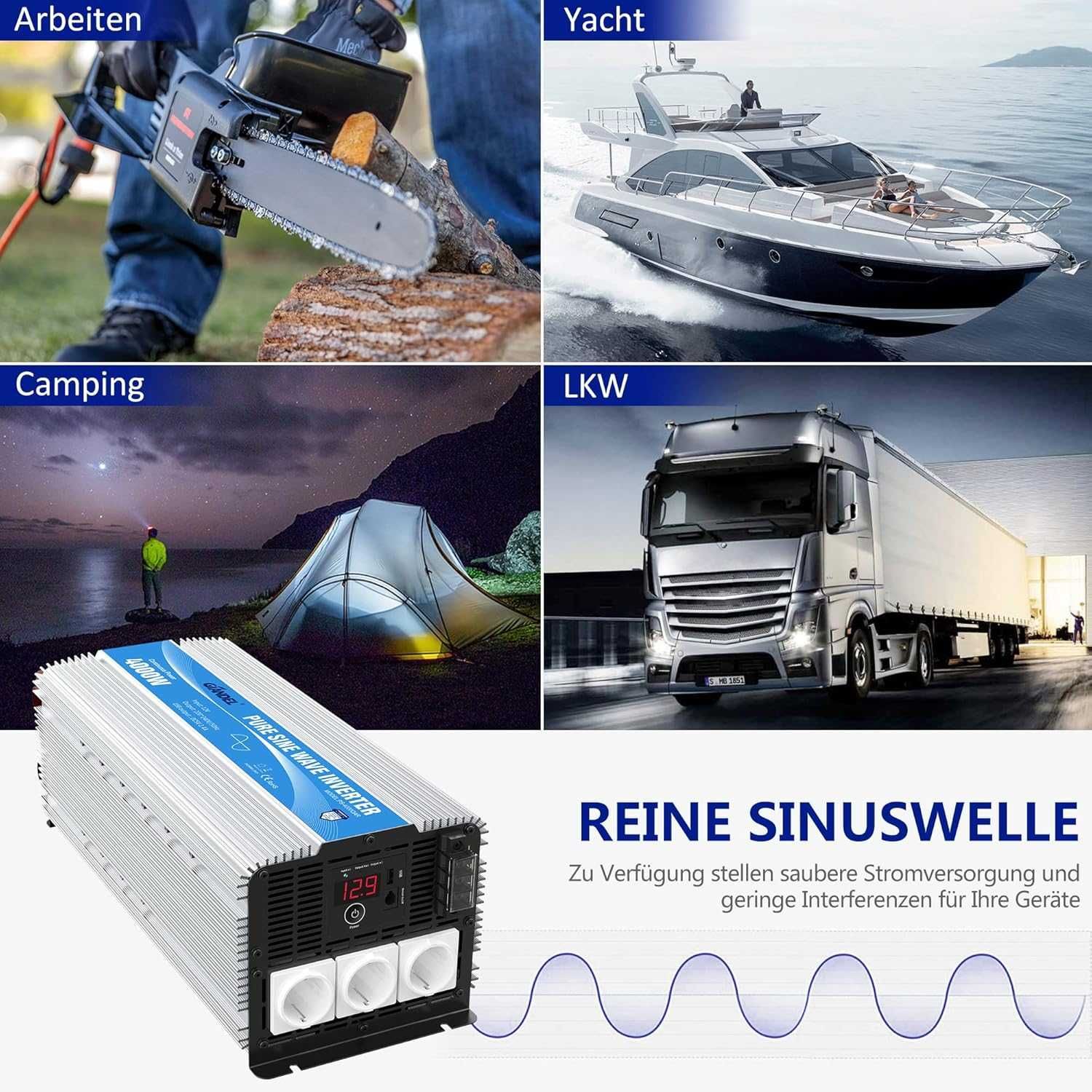 Przetwornica sinus Giandel Pure Sine Wave Power Inverter 600w-4000w