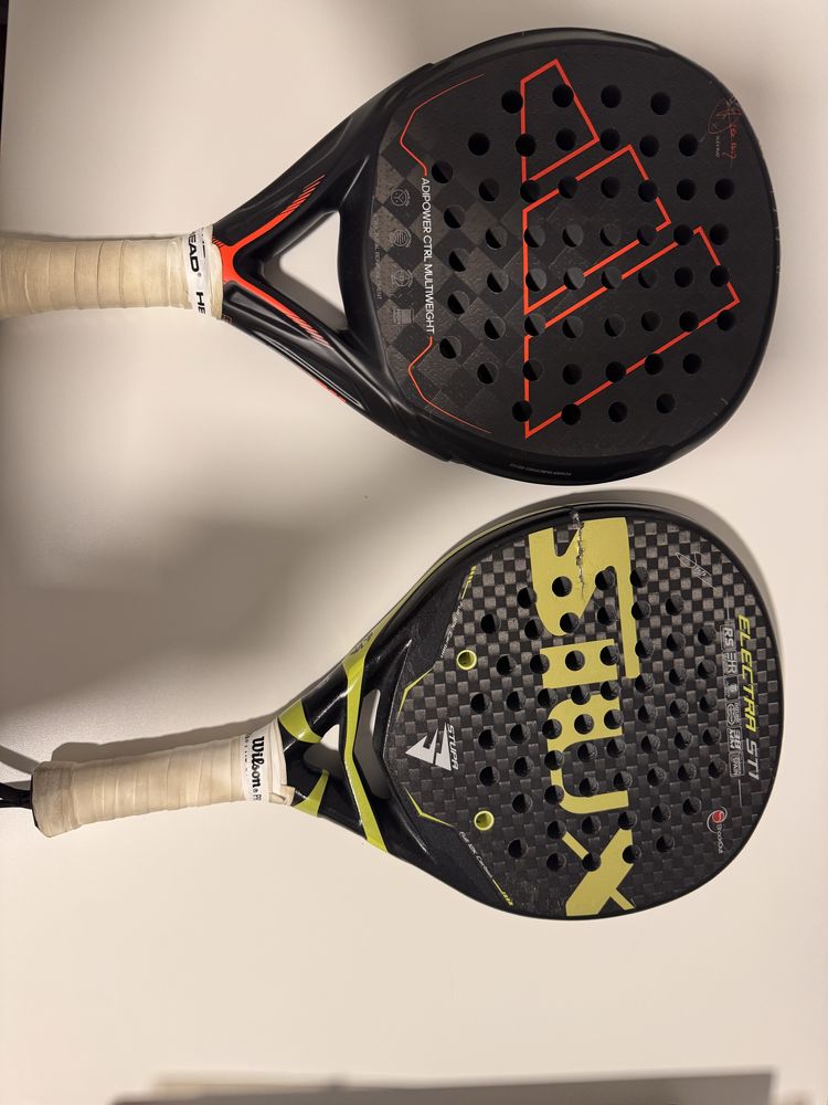 2 raquetes padel danificadas