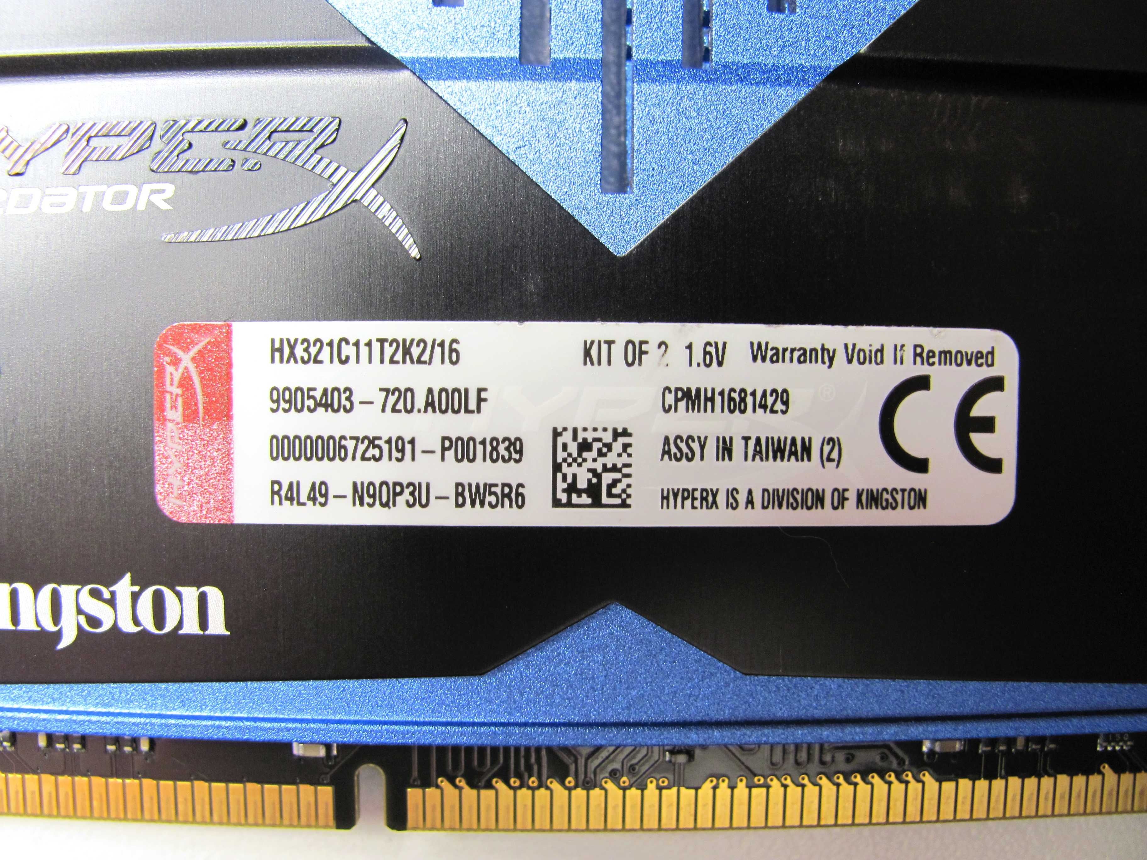Оперативна пам'ять Kingston HyperX Predator DDR3 16 GB, 8 ГБ, 32 ГБ