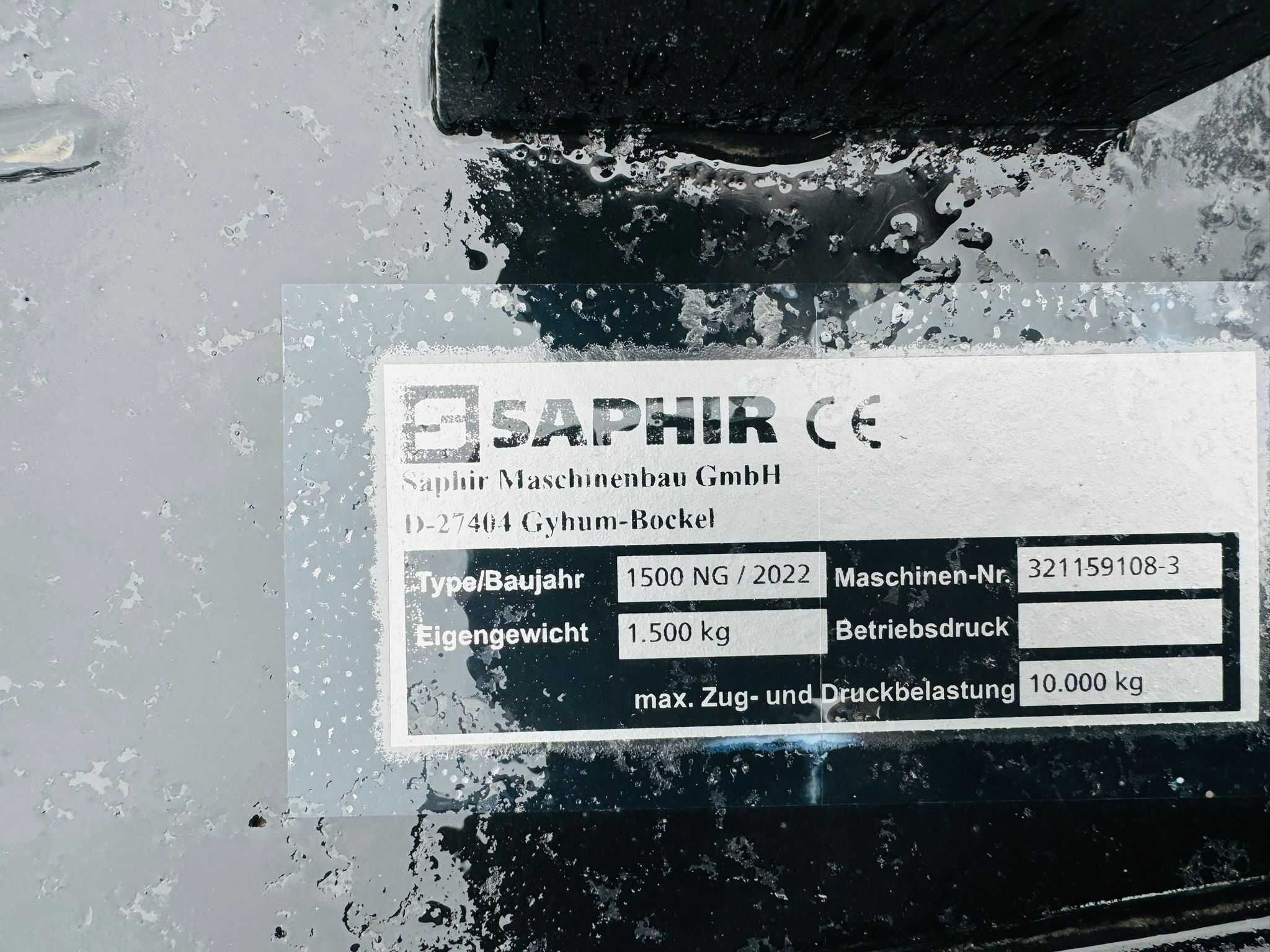 BALAST do ciągnika SAPHIR 1500 kg, 2022 rok produkcji
