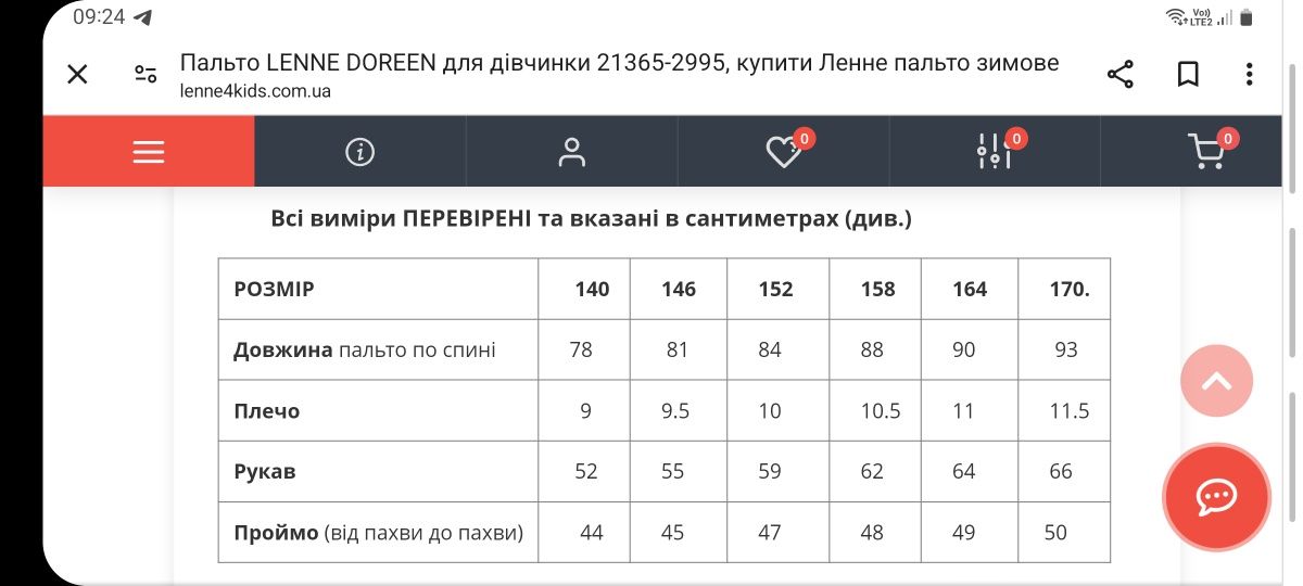 Зимове пальто LENNE DOREEN