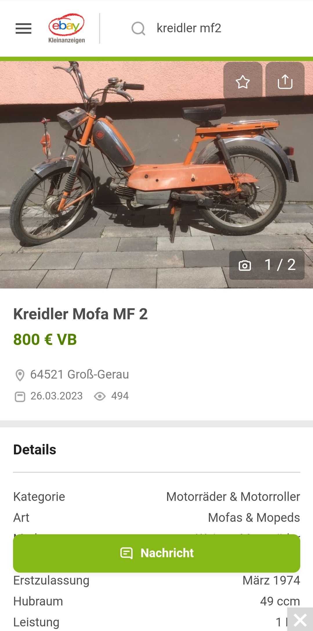 Мотороллер Kreidler MF 2