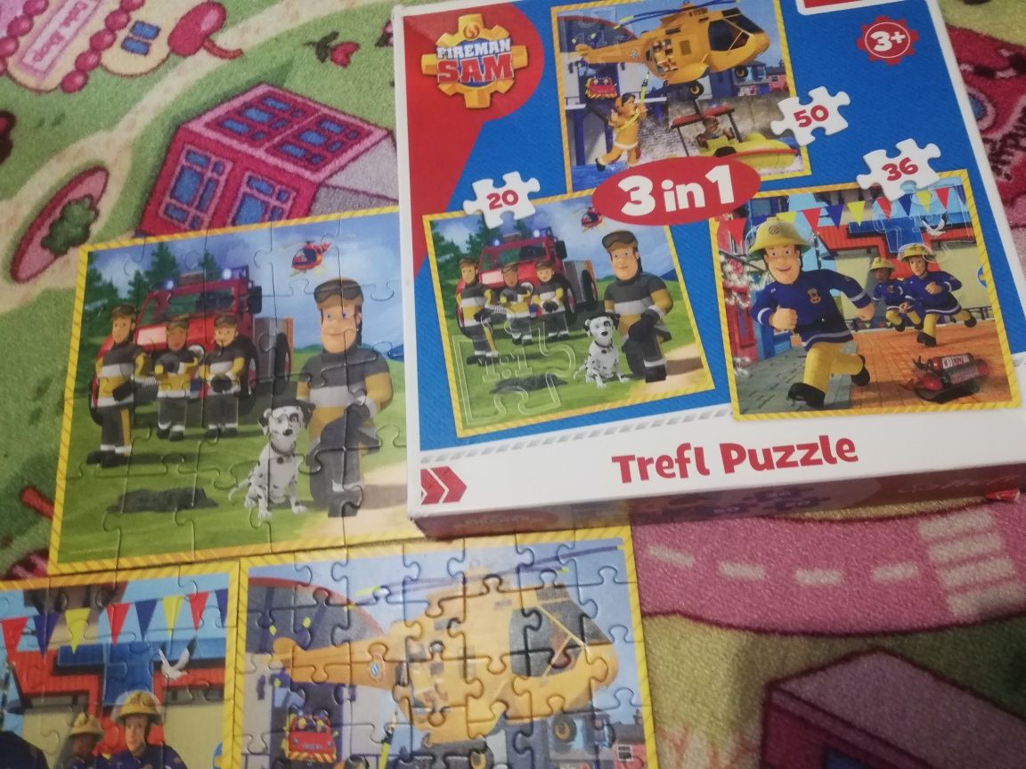 Puzzle strażak Sam 3 w 1 opakowaniu 3+