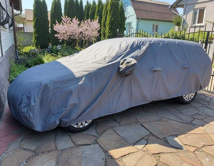 Тент-чохол для автомобіля DK472-PEVA-2M, Розмір M, сірий