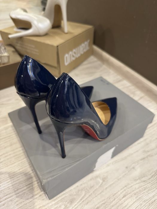 Лодочки в стилі Christian Louboutin  шкіра/натуральний лак