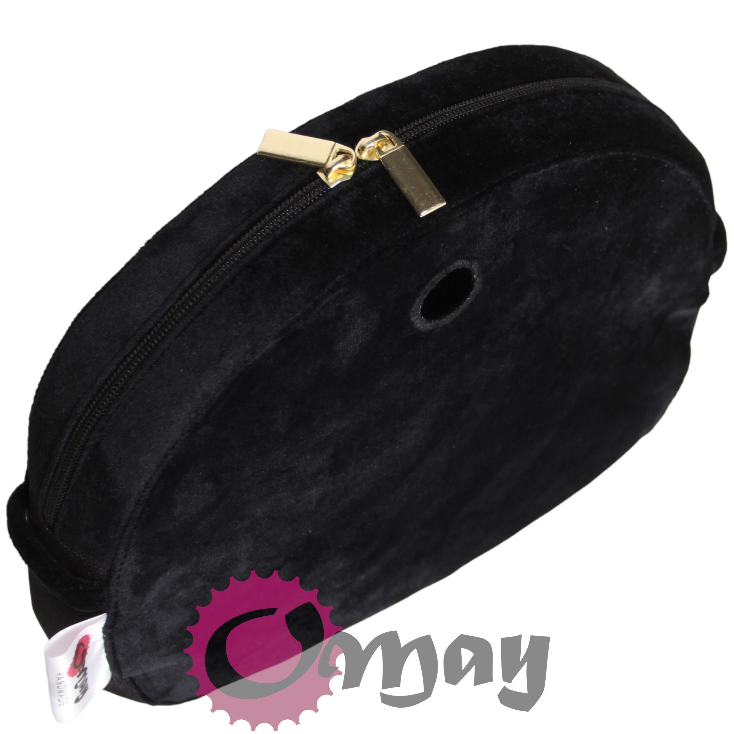 organizer OBAG MOON LIGHT czarny welur Velvet złoto 2 kieszenie OMAY