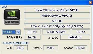 Karta graficzna 9600 GT NVIDIA GeForce Gigabyte 512MB