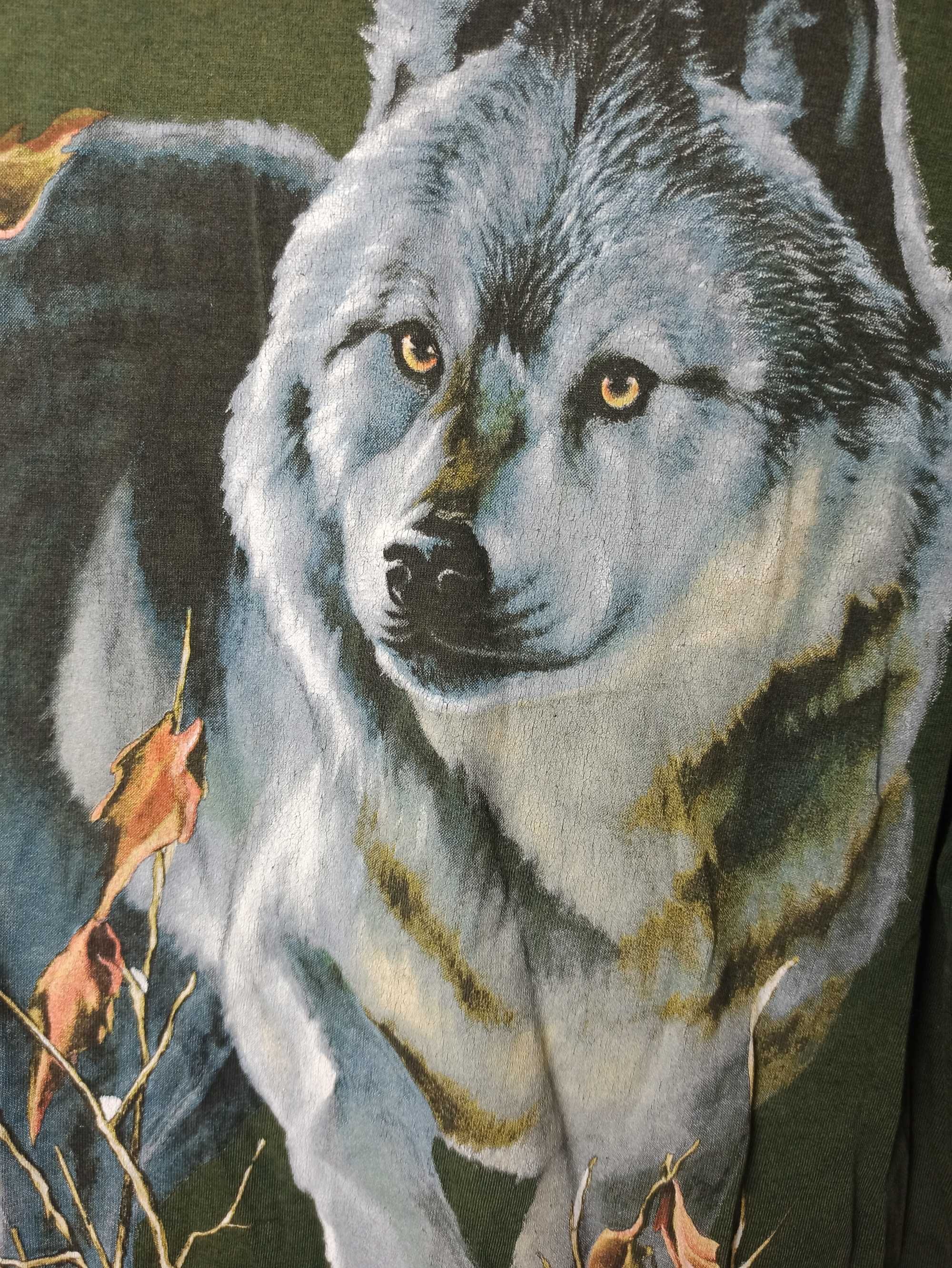 90s Vintage Wolf T-shirt Cottagecore Koszulka z Wilkiem