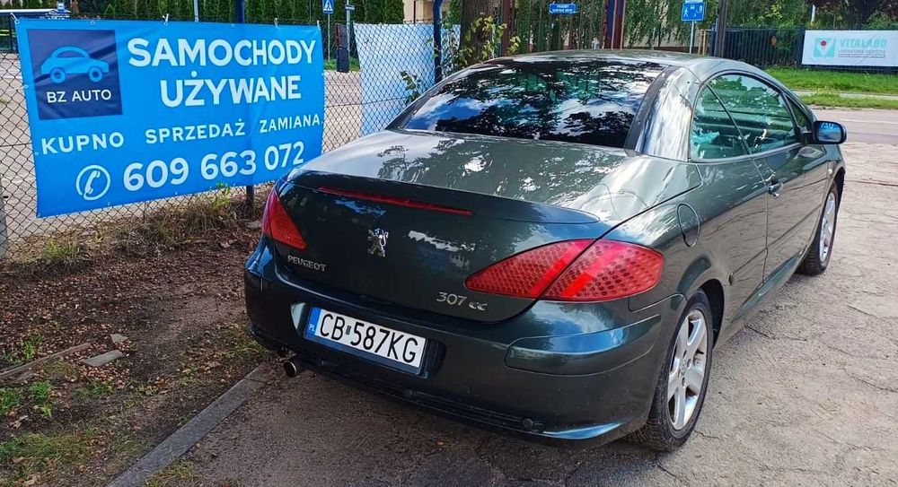 Peugeot 307 LPG 2.0 cabrio bogate wyposażenie sprawny hardtop skóry