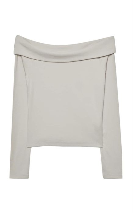 Camisola off the shoulder bege Stradivarius