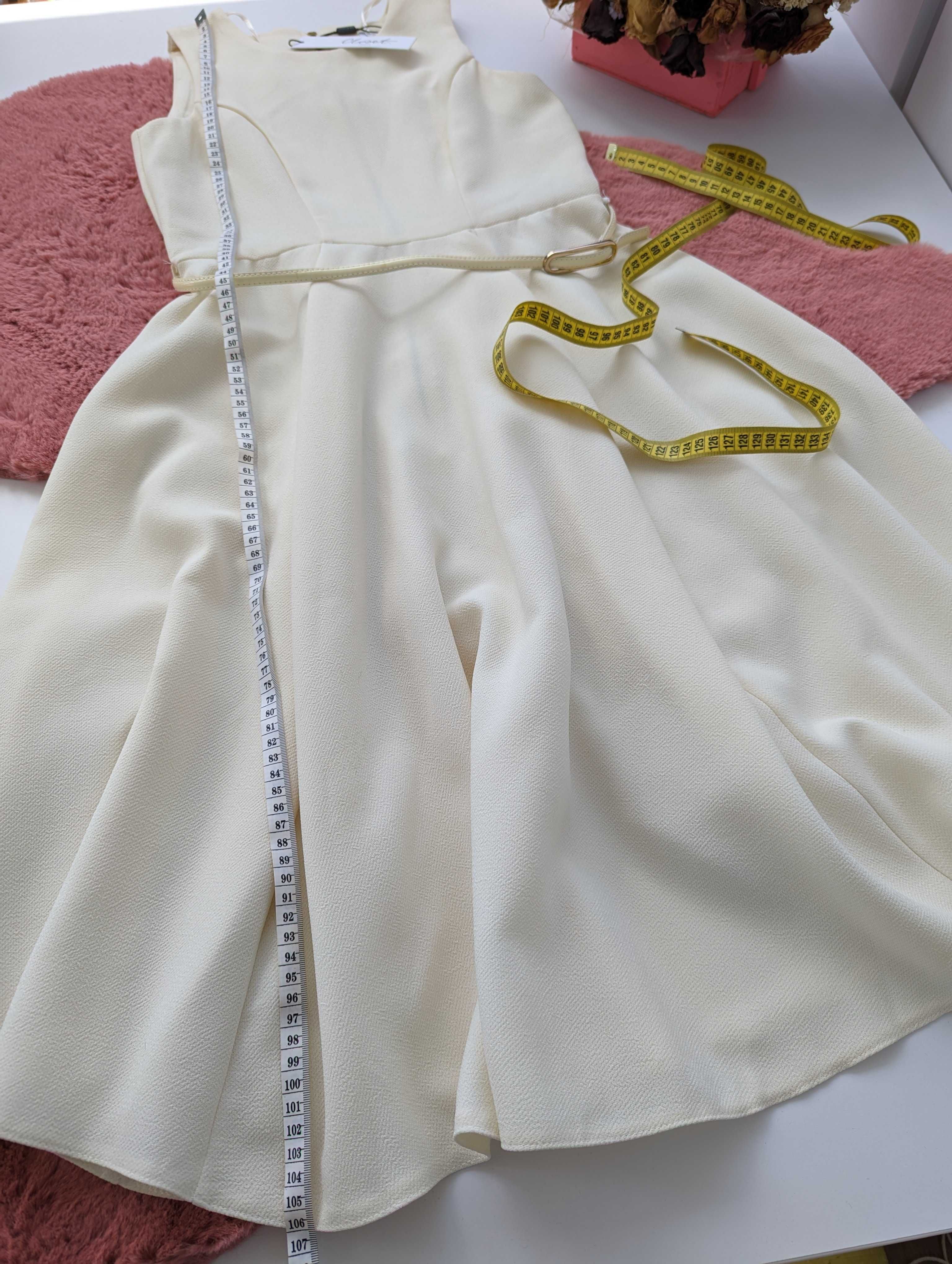 Сукня на розпис для нареченої closet london айворі з пояском молочна