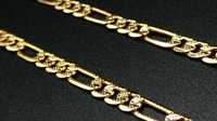 Złoty łańcuszek Figaro 60cm - stal chirurgiczna
