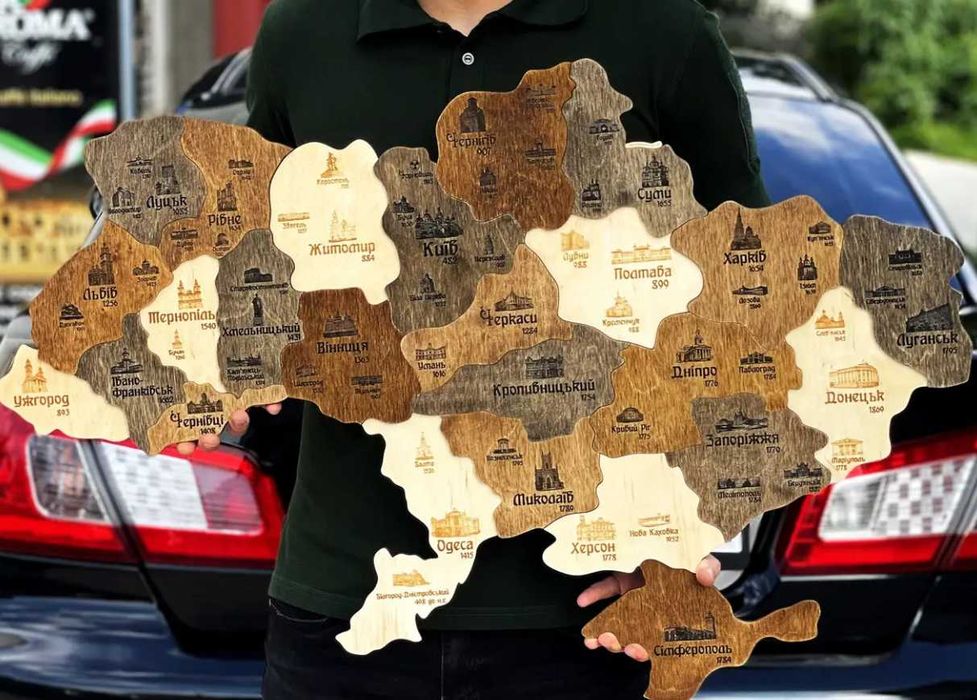 дерев'яна карта, мапа україни