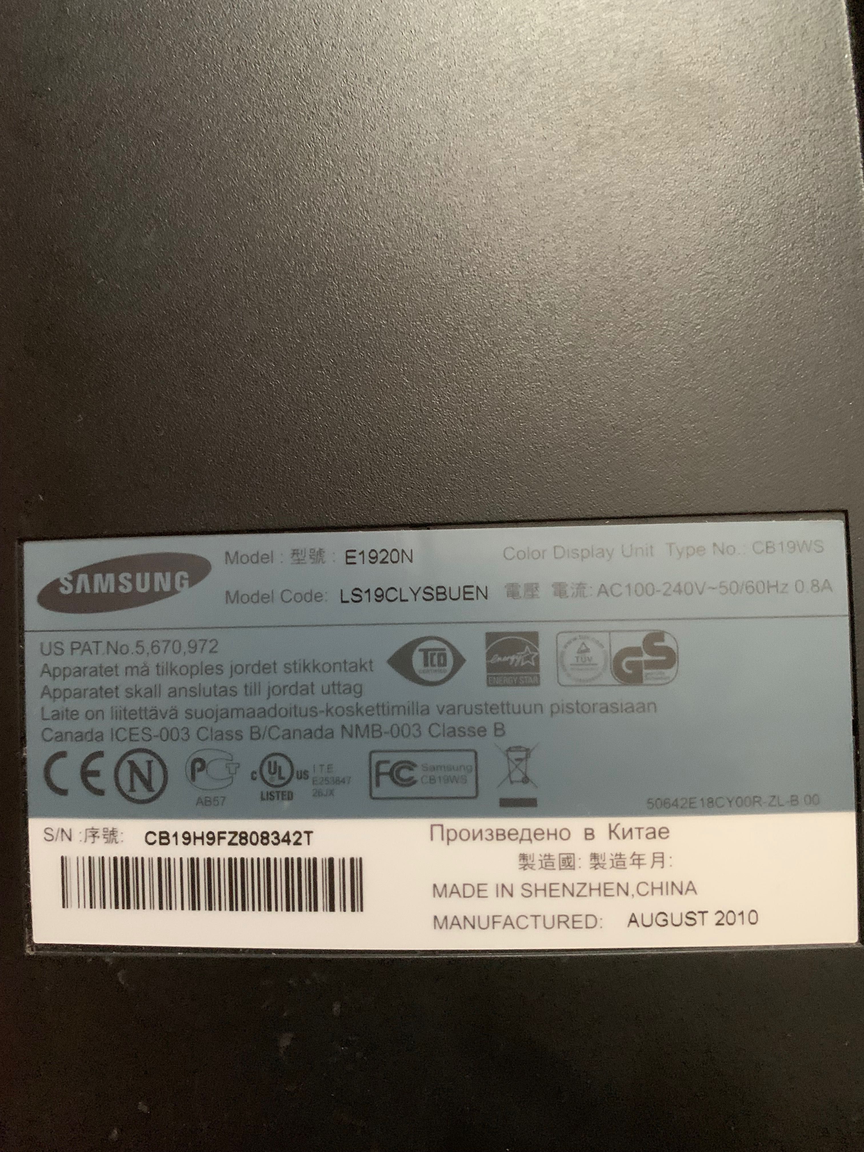 Монітор Samsung SyncMaster SMT-1920 (2010)