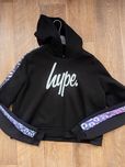 Укорочене худі світшот Hype на 16років чорне, утеплене, М