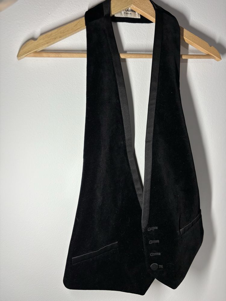 Czarna elegancka kamizelka Saint Laurent