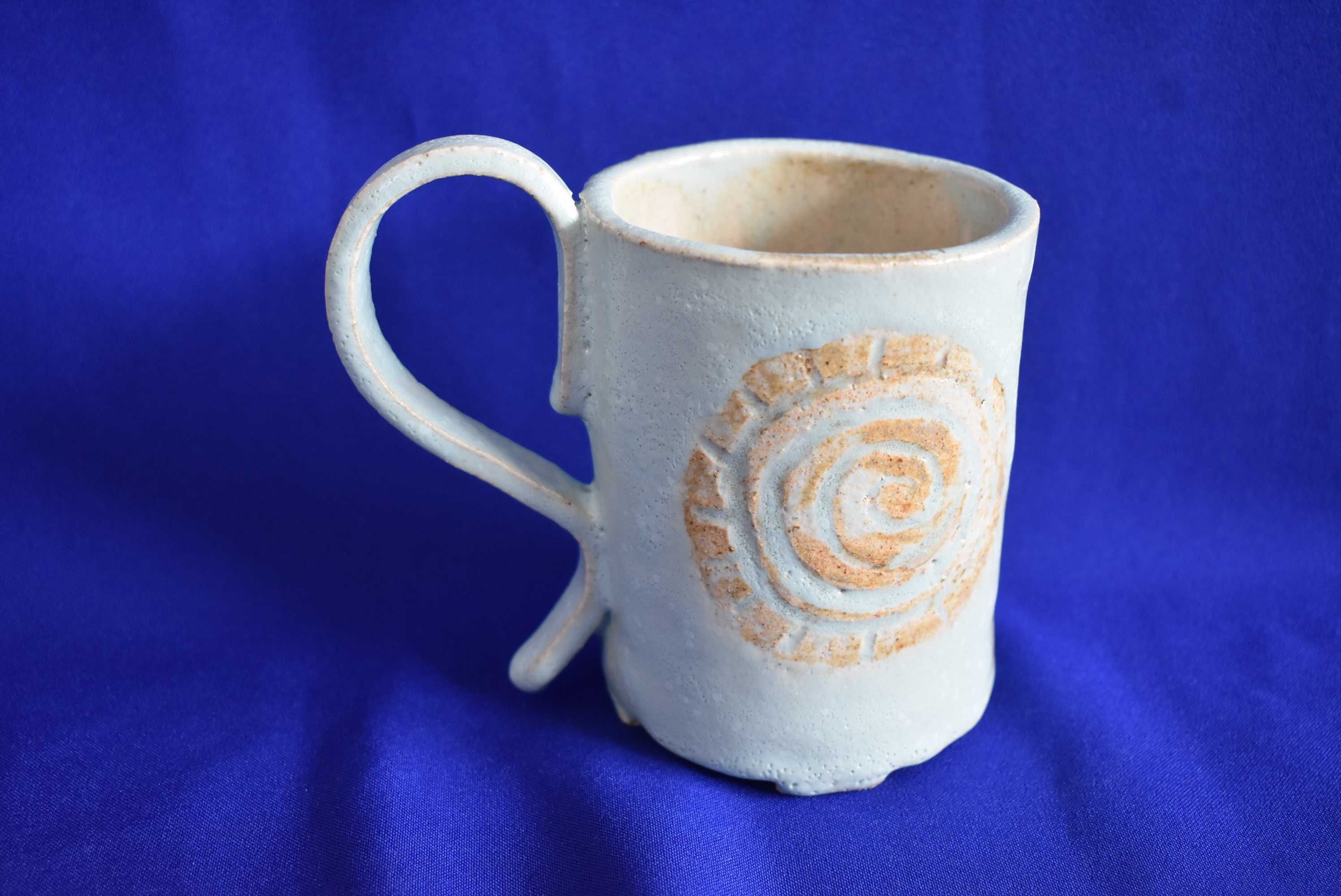 Kubek ceramiczny ręcznie wykonany miętowy