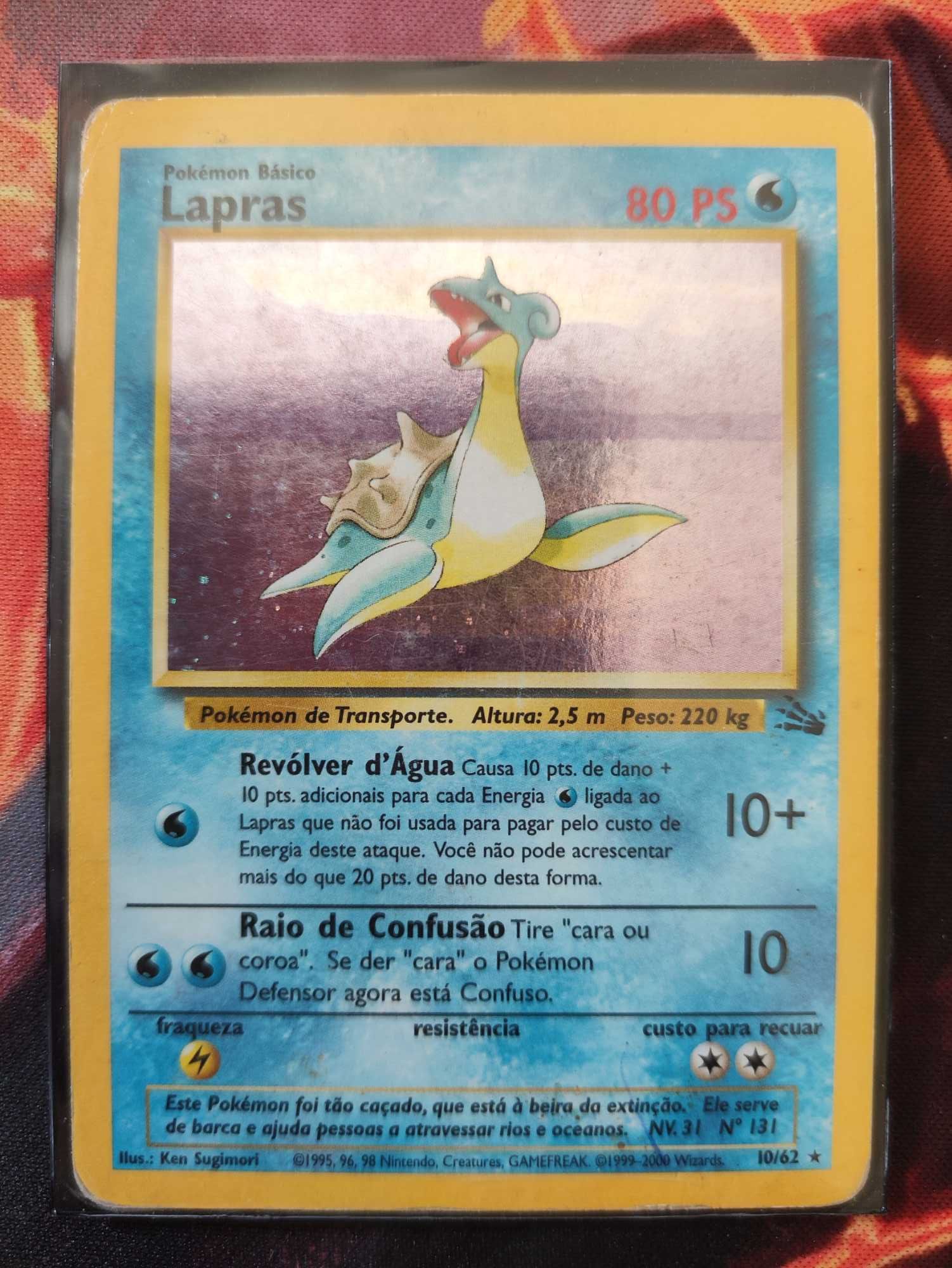 Lapras foil Edição Fóssil cartas Pokemon