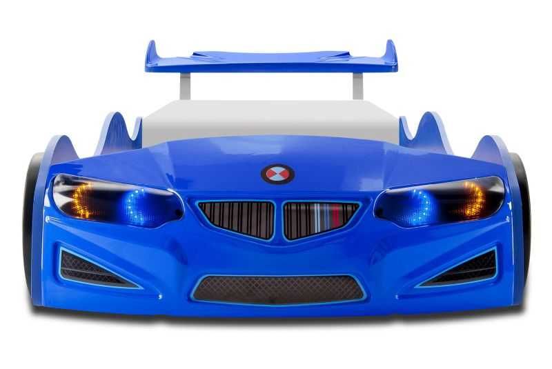 Łóżko w kształcie samochodu Gt1 full światła LED, dźwięki , pilot