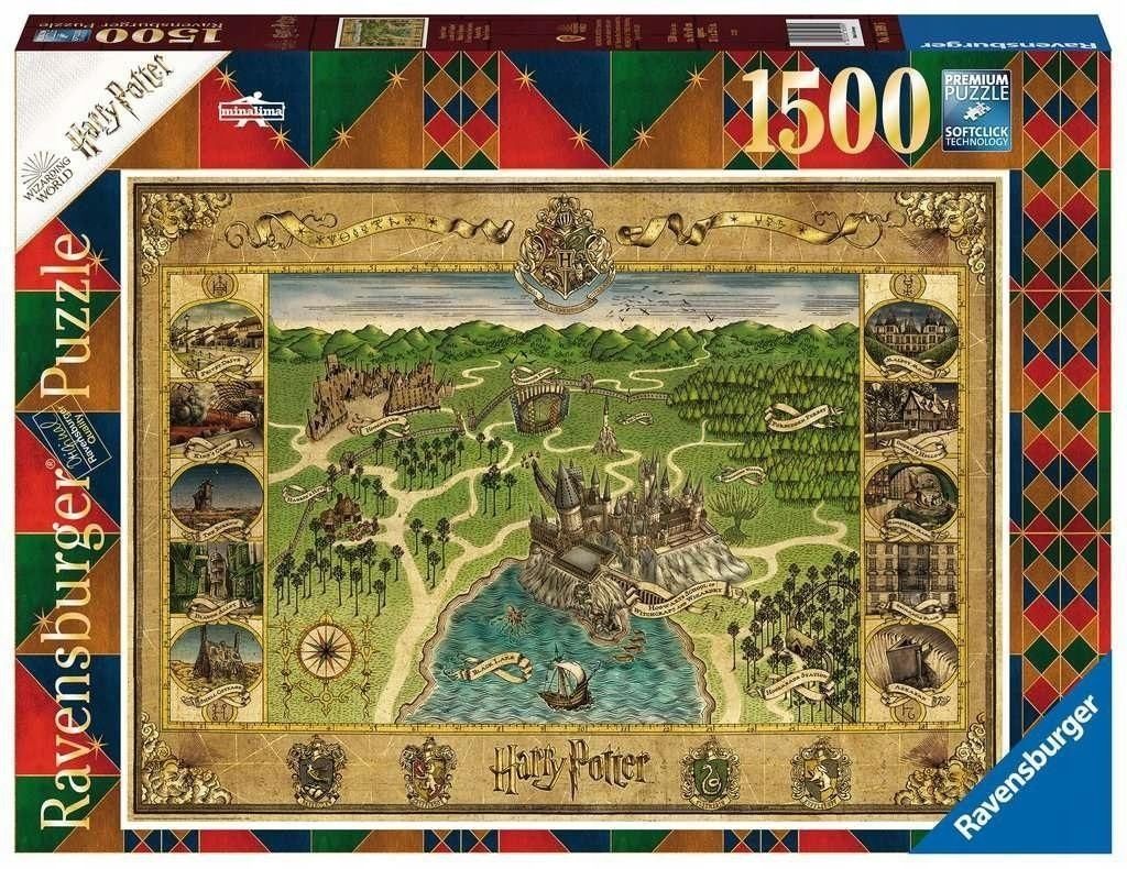 Puzzle 1500 Mapa Hogwartu, Ravensburger