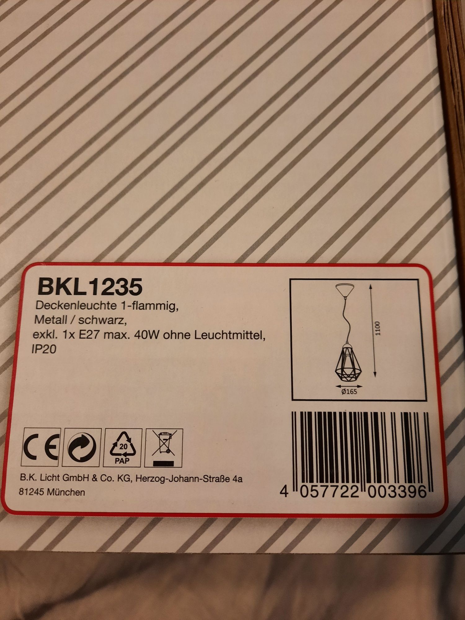 Lampa B.K.Licht Retro