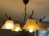 Żyrandol i lampa stojaca komplet wzor grecki