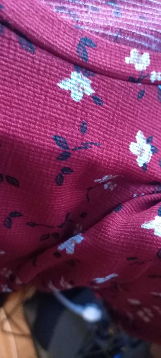 Vestido vermelho, com estampado florido, M - Stradivarius