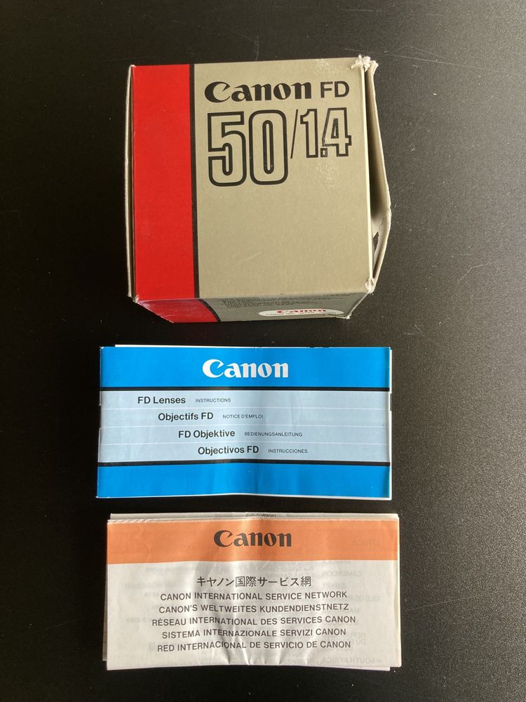 Caixa Original Lente Canon FD 50mm f1.4