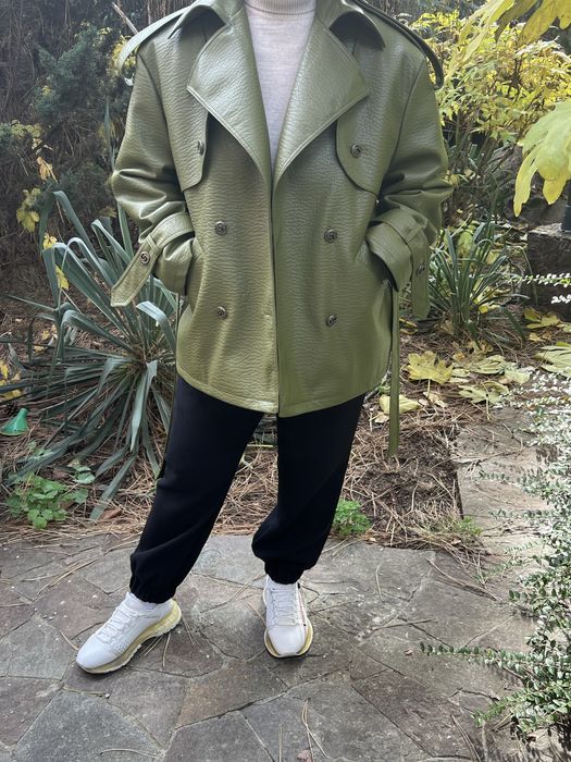 Тренч из экокожи