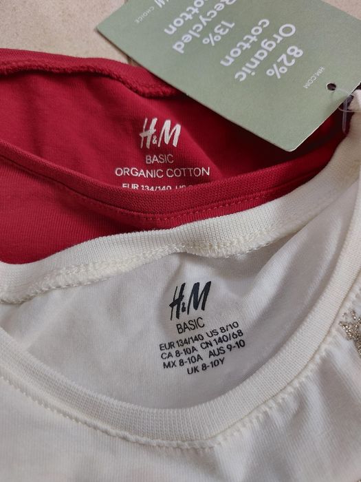 Nowe bluzki H&M komplet 134-140