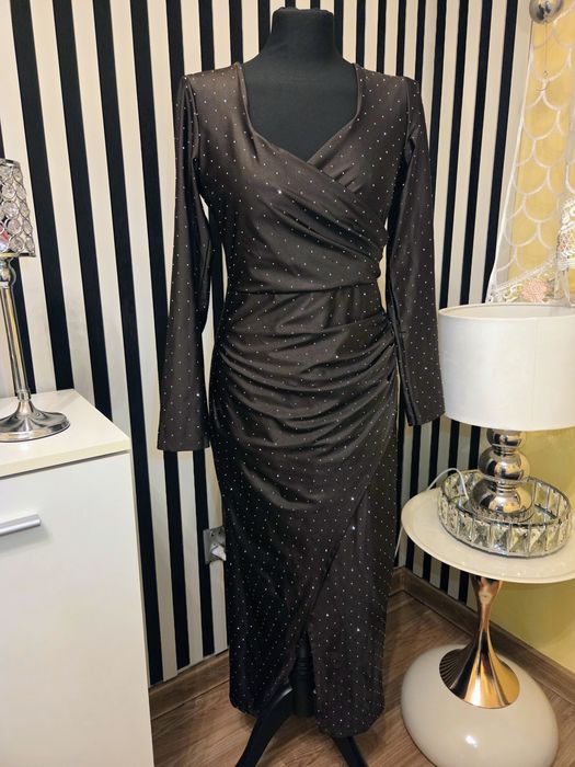 Sukienka blink blink MIDI czekolada uniwersalna