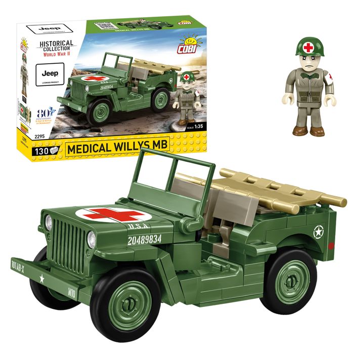 Klocki Cobi 2295 Pojazd Jeep Medical Willys Mb  Hc Ww2 130 El.