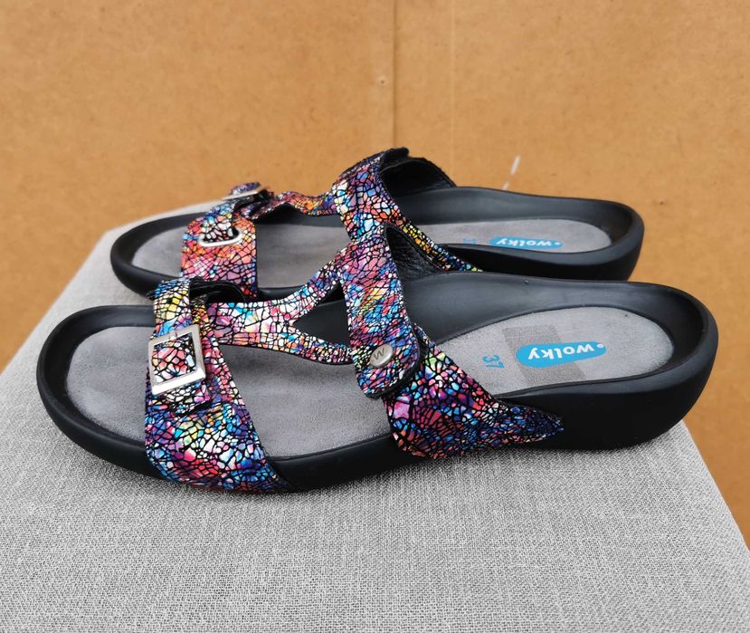 37 р. кожаные шлепанцы вьетнамки босоножки Wolky O Connor