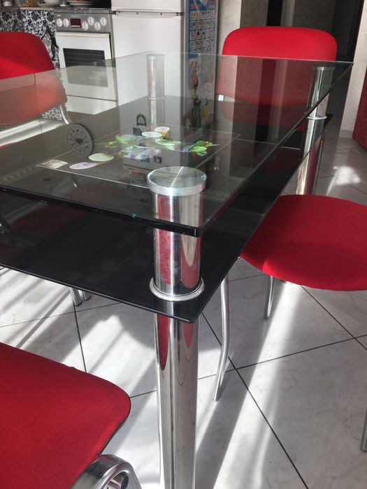 Склянний стіл/крісла