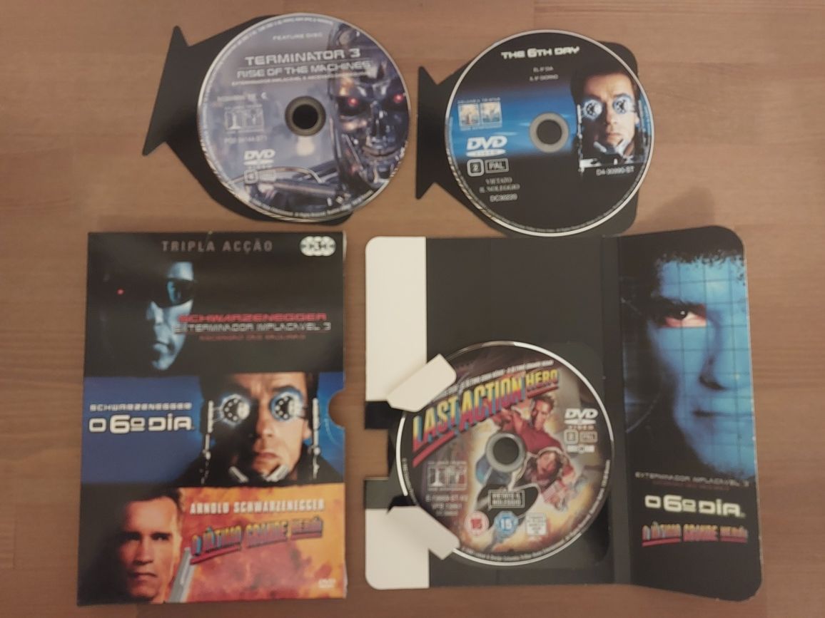 DVD PACK Tripla Ação (3 Filmes) Schwarzenegger (Como Novos)