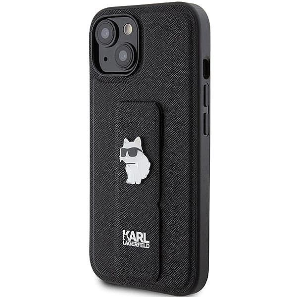 Etui Karl Lagerfeld Gripstand Saffiano Choupette Pins na iPhone 15 Plu