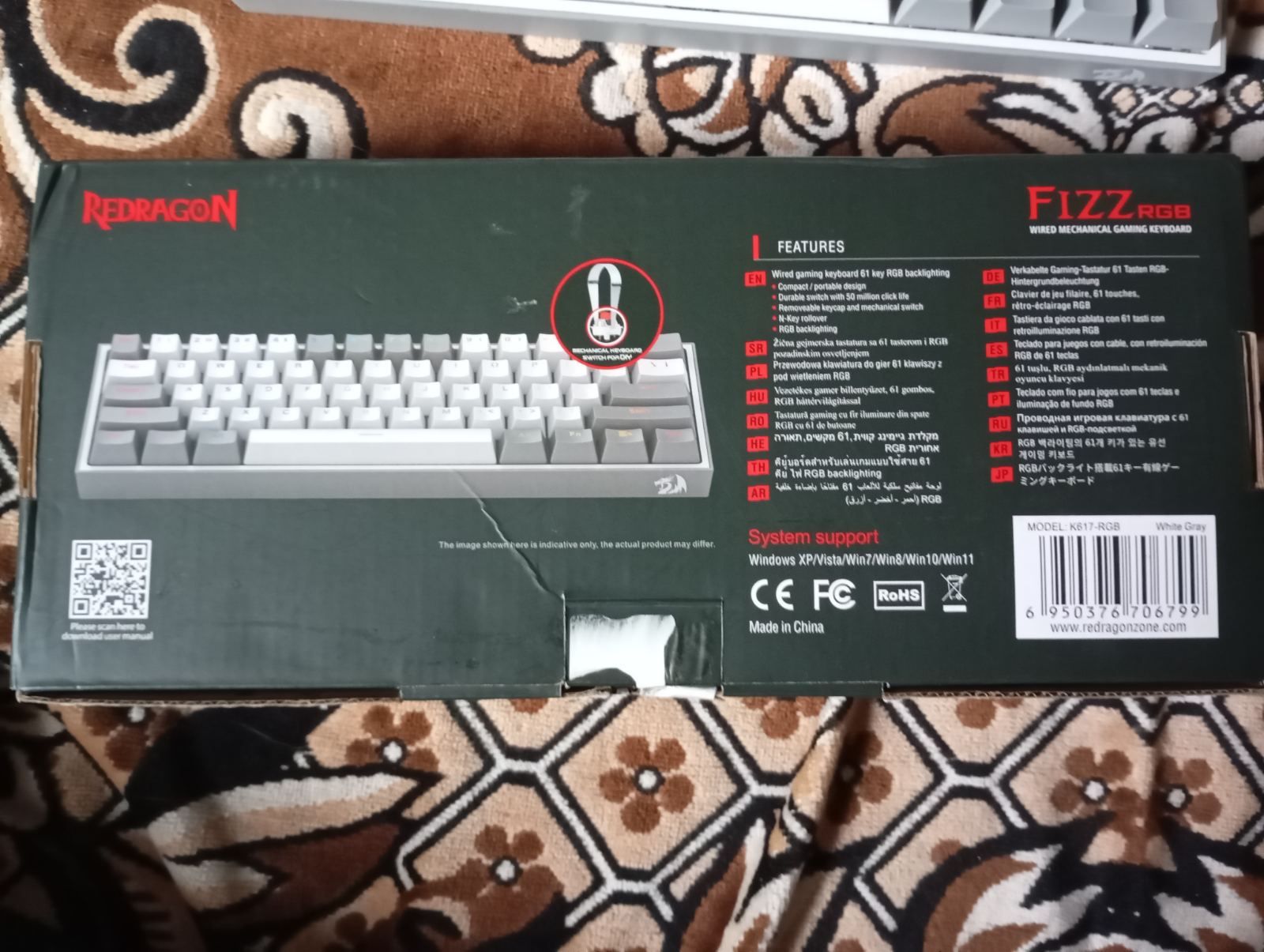 Продам клавиатуру Radragon fizz k617 RGB
