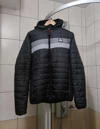 kurtka puchowa cienka L Ecko unltd czarna szara siwa jacket bluza hood