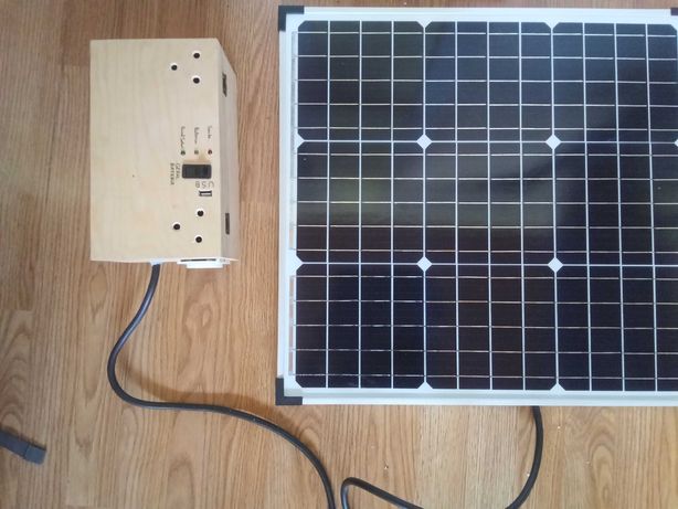 Mini sistema solar 220v inversor 300w pico com painel solar 50w  USB