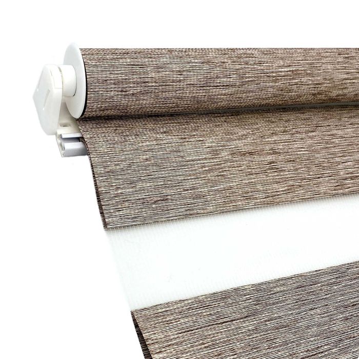 Ролети День-Ніч із реальною знижкою 15% Льон коричневий