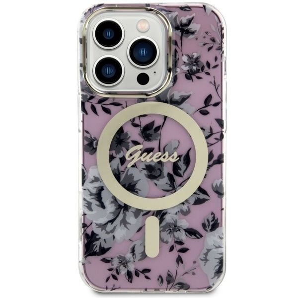 Etui Guess Guhmp14Lhcfwsp iPhone 14 Pro 6.1" Różowe Flower MagSafe