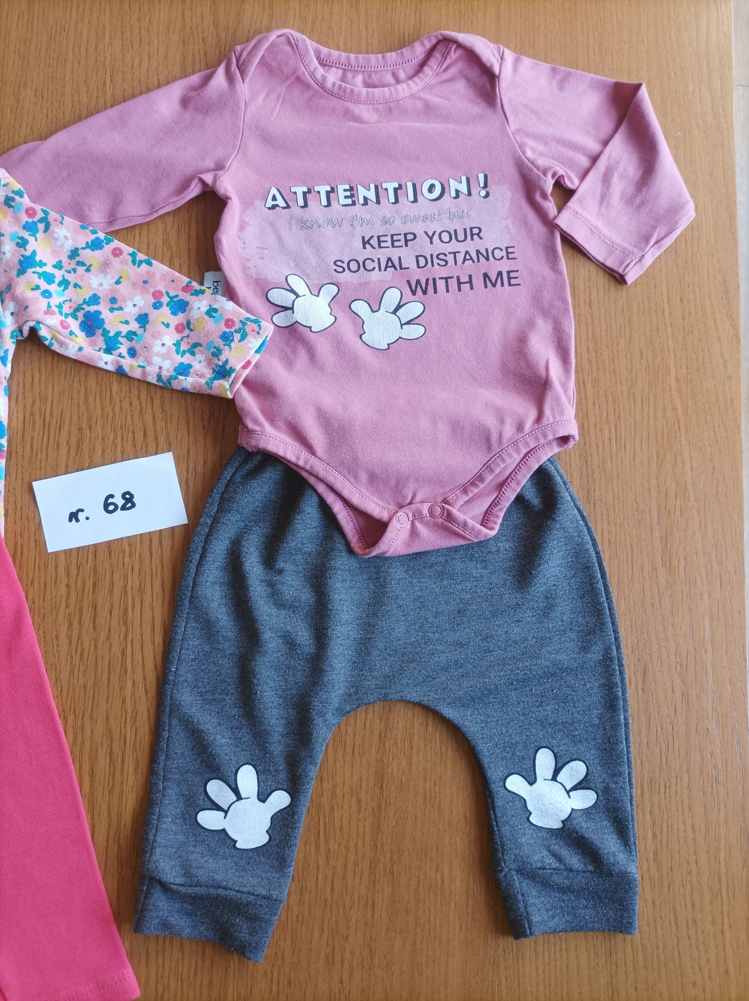 Zestaw 2 x body i spodnie dla dziewczynki 2 komplety 6 miesięcy