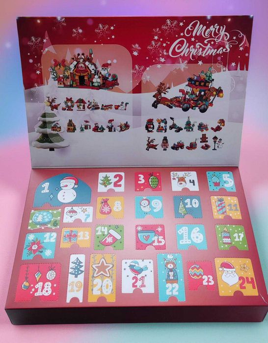 Різдвяний конструктор адвент календар Різдвяний будинок і Карета Санти