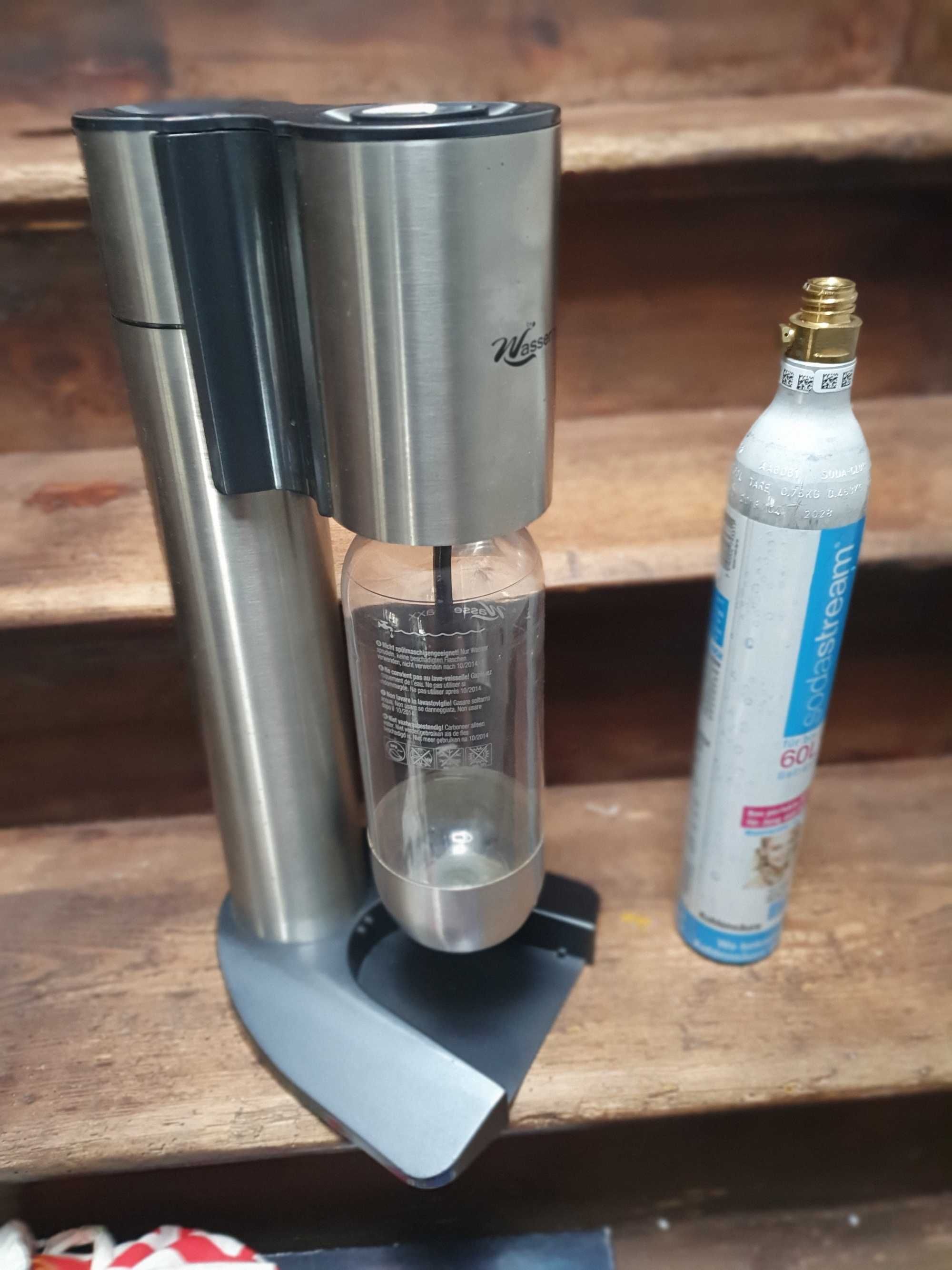 Soda Stream  Wassermax komplet ładny srebrny inox